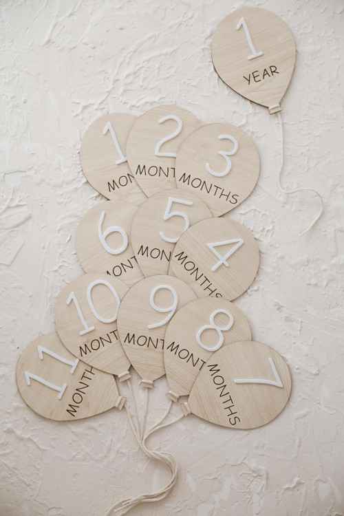 AHŞAP BALON BEBEK ANI KARTLARI 1MOUNTH-1YEAR