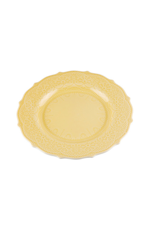 Tatlı Tabağı, Porselen, Dantel Koleksiyon Tatlı Tabağı, 21cm. Sarı 2 Li Set Olarak Satılmaktadır