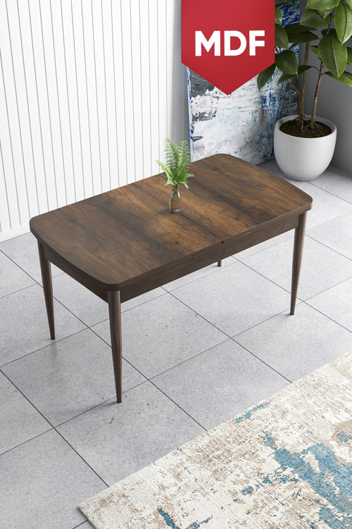 Han Serisi 70x114 Açılabilir Mdf Mutfak Masası Yemek Masası Barok Ahşap Desen