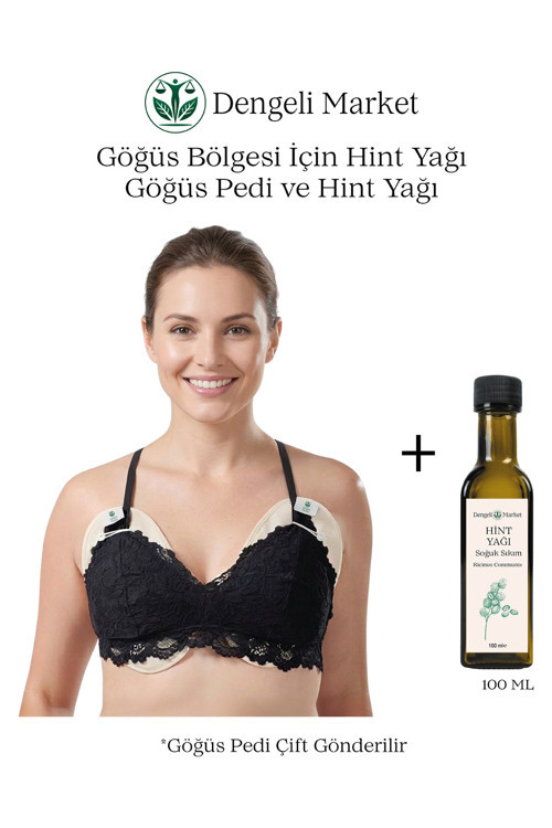 Göğüs Bölgesi için Hint Yağı GÖĞÜS PEDİ SMALL (A-C Cup) + 100 ml HİNT YAĞI (HEKZANSIZ)