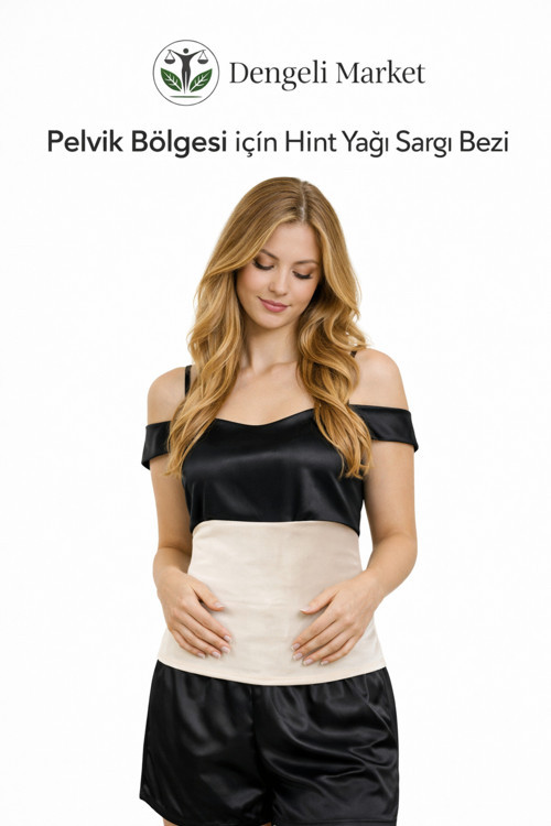 Pelvik Bölgesi Hint Yağı Sargı Bezi, Pamuklu Yüzey, Rahat Kullanım, Ergonomik Dizayn (49 cm * 26 cm)