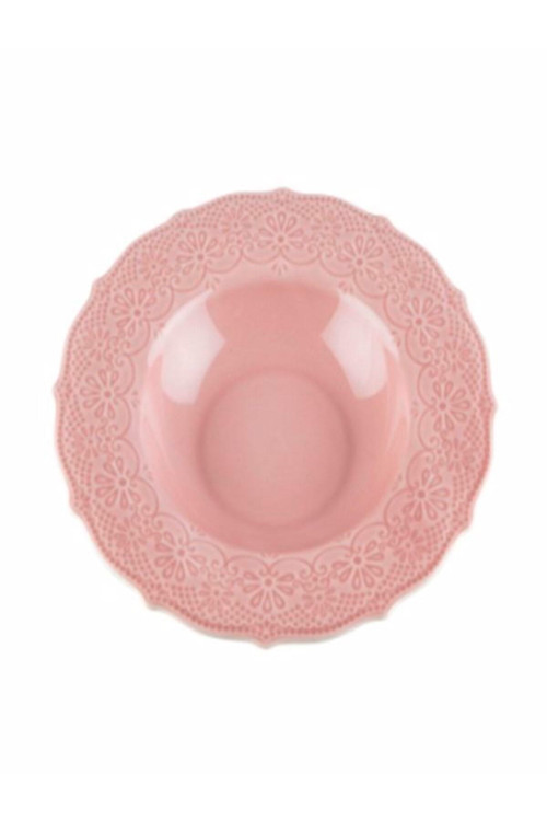 Çorba Tabağı, POrselen, Dantel Koleksiyon Çorba Tabağı, 22cm. Pembe 2 Li Set Olarak Satılmaktadır.