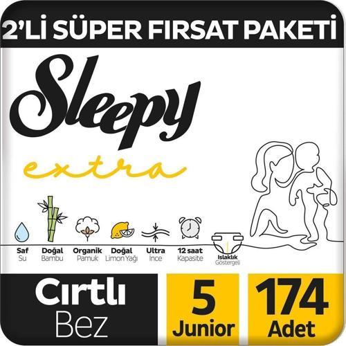 Extra Gunluk Aktivite 2Li Super Firsat Paketi Bebek Bezi 5 Numara Junior 174 Adet