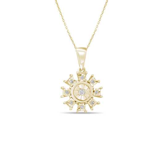 0.05 Karat Pırlanta Kolye, Doğal Pırlanta, Mücevher Sertifikalı, Sarı Altın