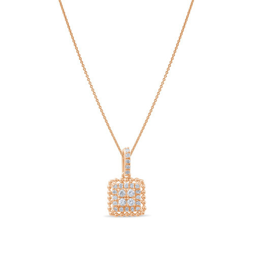 0.18 Karat Pırlanta Kolye, Doğal Pırlanta, Mücevher Sertifikalı, Rose Altın