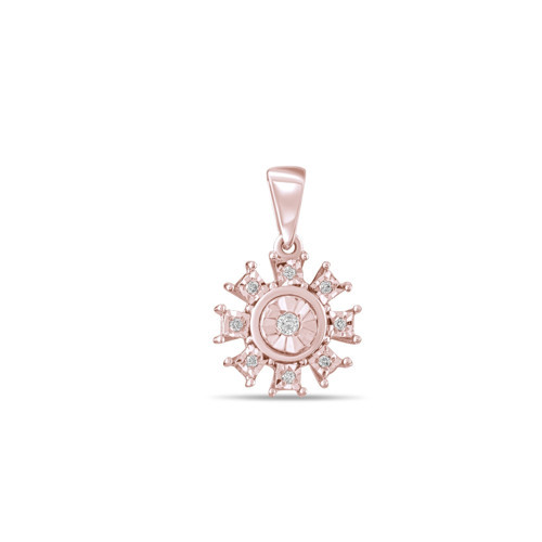 0.05 Karat Pırlanta Kolye, Doğal Pırlanta, Mücevher Sertifikalı, Rose Altın