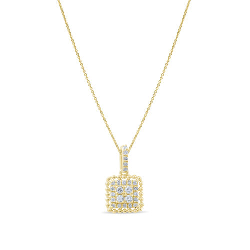 0.18 Karat Pırlanta Kolye, Doğal Pırlanta, Mücevher Sertifikalı, Sarı Altın