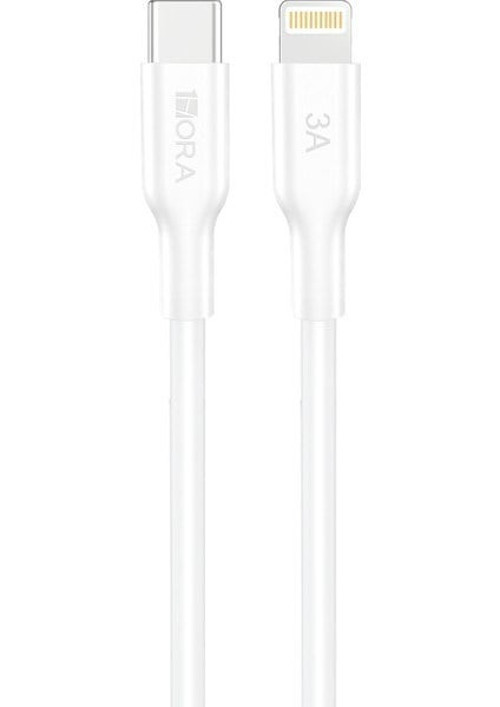CAB258 3A Type-C To Lightning Data ve Şarj Kablosu - 1 Metre - Hızlı Şarj - Beyaz