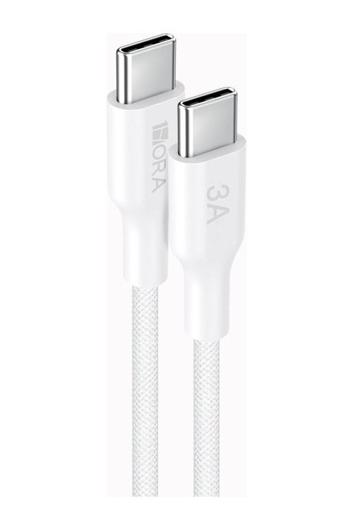 CAB272 3A Type-C To Type-C Pvc Örgü Başlıklı Data ve Şarj Kablosu - 1 Metre - Dayanıklı