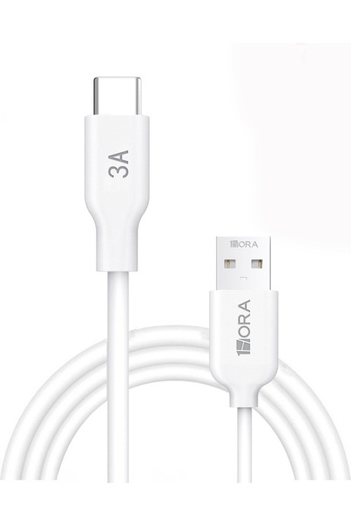 CAB251 3A Type-C Data ve Şarj Kablosu - 1 Metre - Hızlı Şarj - Beyaz