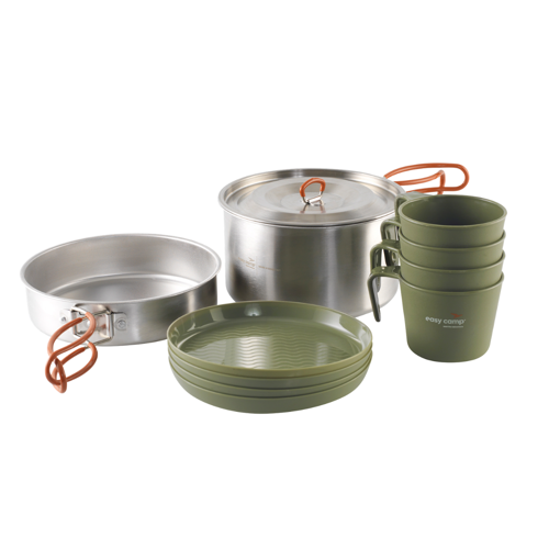 Moss 4 Cook Set 4 Kişilik Paslanmaz Çelik Kamp Yemek Seti