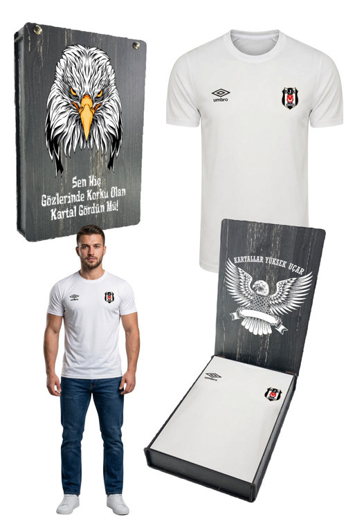 Umbro Beşiktaş Antrenman Beyaz Pamuklu T-Shirt UV KUTU HEDİYELİ