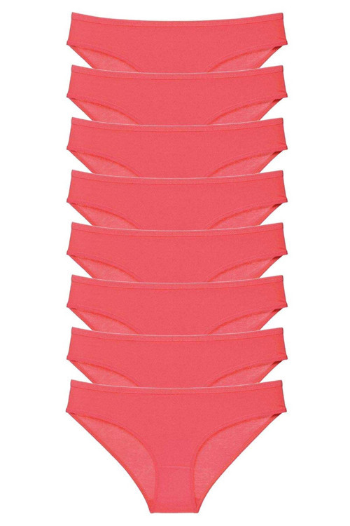 8 Adet Süper Eko Set Likralı Kadın Slip Külot Fuşya