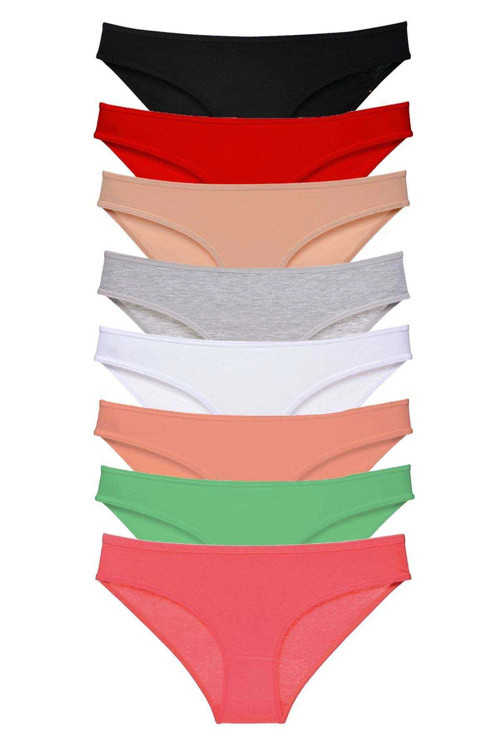 8 Adet Süper Eko Set Likralı Kadın Slip Külot Set 1
