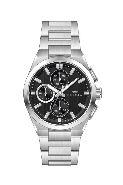 FM43037A-A2 Quartz Çelik Gri Siyah Kadran 42 mm Erkek Kol Saati