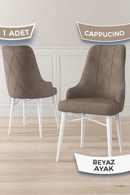 Concept Neta Serisi, 1.Sınıf Babyface Kumaş Cappucino Sandalye, Beyaz Gürgen Ayak