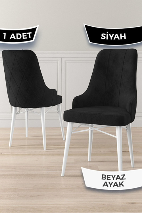 Concept Neta Serisi, 1.Sınıf Babyface Kumaş Siyah Sandalye, Beyaz Gürgen Ayak