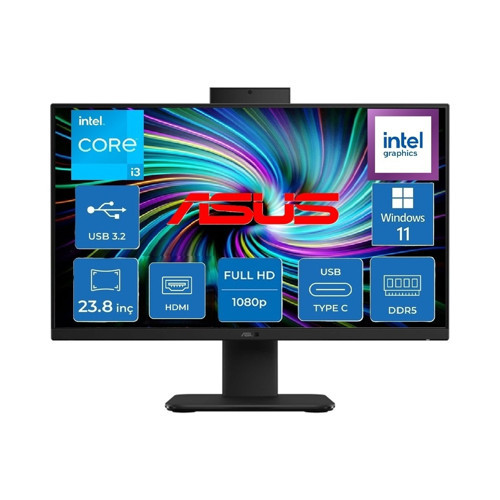 V440VAK Intel Core 3-100U 4.7ghz 32 GB 1tb SSD 23.8" Fhd Widows 11 Pro Siyah All In One Bilgisayar Snertech