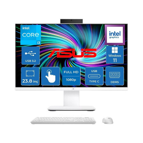 V440VAT Intel Core 3-100U 4.7ghz 16 GB 256 SSD 23.8" Dokunmatik Fhd Widows 11 Pro All In One Bilgisayar