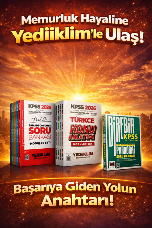 Yediiklim KPSS Ortaöğretim Ön Lisans Konu Anlatımlı Modüler Set & Modüler Soru Bankası Seti & Paragraf Soru Bankası Yarg