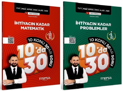 Marka KPSS MEB-AGS TYT MSÜ DGS ALES İhtiyacın Kadar Matematik + Problemler 10 da 30 Soru Bankası 2 li Set Yektuğ Mat - Y