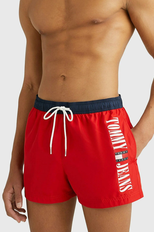 Classic Men's Swimming Slim Shorts Erkek Deniz Şortu Kırmızı