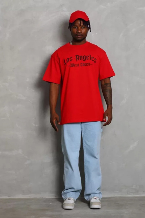 Unisex Oversize Baskılı Bisiklet Yaka TShirt