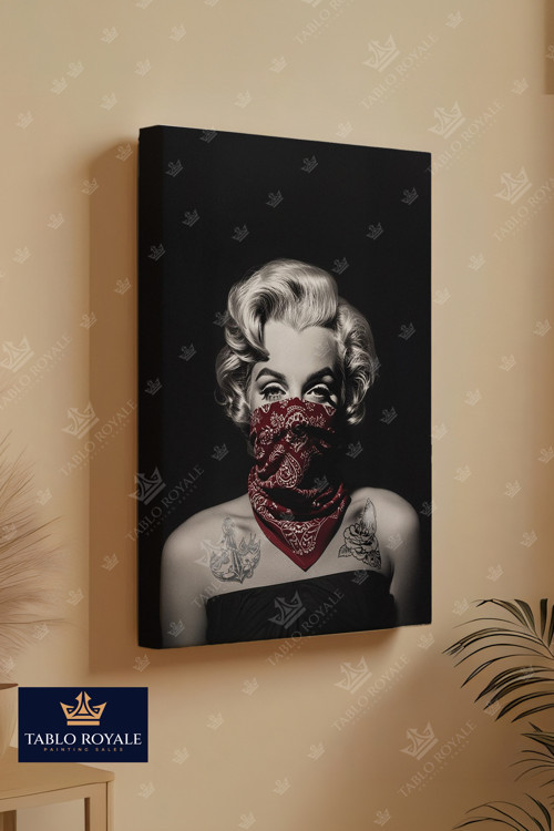 Marilyn Monroe Buff Dikey Kanvas Tablo-Salon Tablo