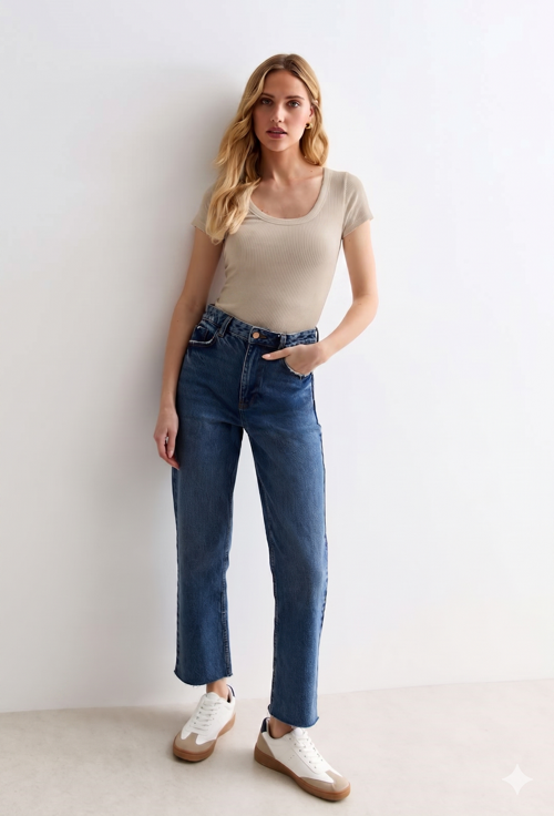 -Kadın Kare Yaka T-shirt & Bluz , Likralı Fitilli Kaşkorse Kumaş