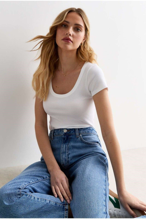 -Kadın Kare Yaka T-shirt & Bluz , Likralı Fitilli Kaşkorse Kumaş