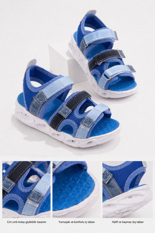 NAVİ Erkek Çocuk Cırtlı Işıklı Sandalet