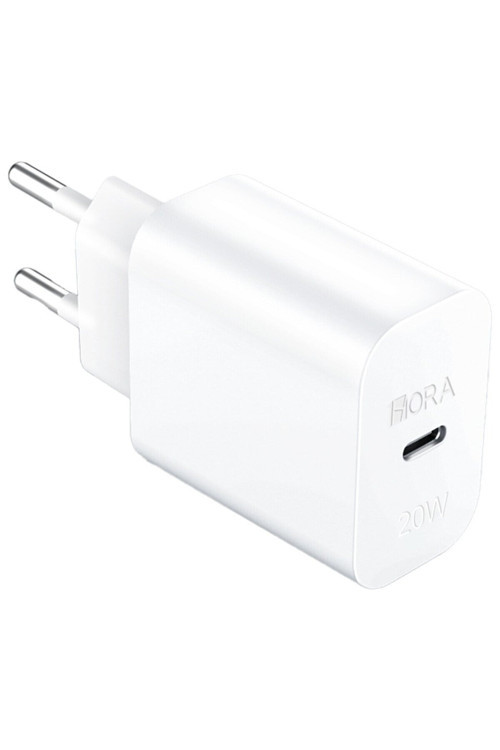 PD20W Hızlı Şarj Aleti - Type-C Adaptör - Hızlı Şarj - Telefon ve Tablet Uyumlu - Beyaz