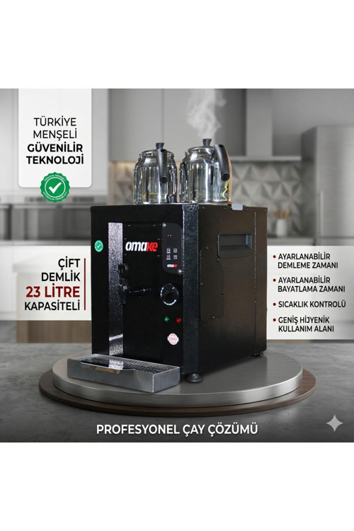 Profesyonel Çay Makinesi 23 L - Ayarlanabilir Demleme Ve Bayatlama Zamanlayıcılı - Çift Demlikli