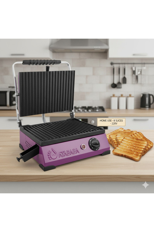 Atababa 8 Dilim Döküm Plaka Ev Tipi Tost Makinesi - Büfe Tipi 220V