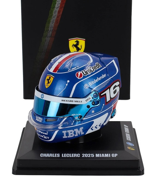 Looksmart Ferrari SF-25 Charles Leclerc Miami GP 2025 Diecast Kask 1/5