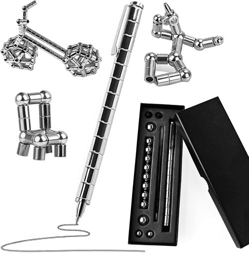 Metal Dönüştürülebilir Fidget Magnetic Pen-Silver
