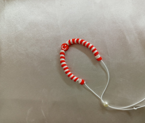 Fimo Kırmızı Beyaz Boncuklu Ay Yıldızlı Ayarlanabilir Ipli Çocuk Bileklik 2 Adet