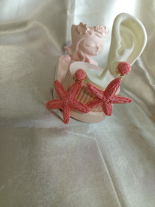 PEMBE DENİZ YILDIZLI YAZ KÜPESİ