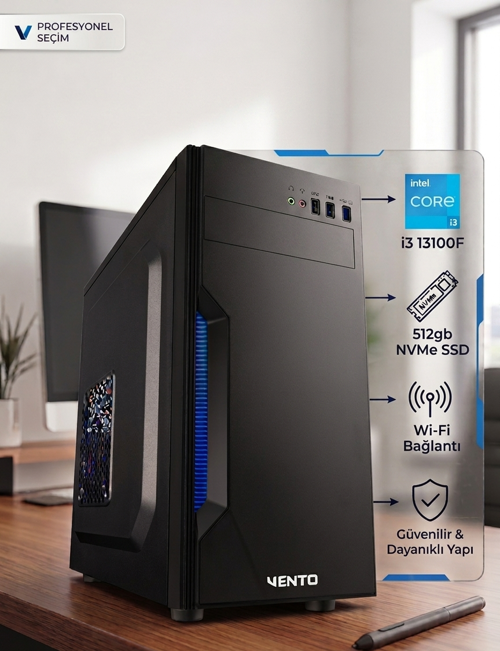 Kurumsal MB-O13B - Intel Core I3 13100F 16GB Ram 512GB SSD GT610 W11PRO Ofis OEM PAKET