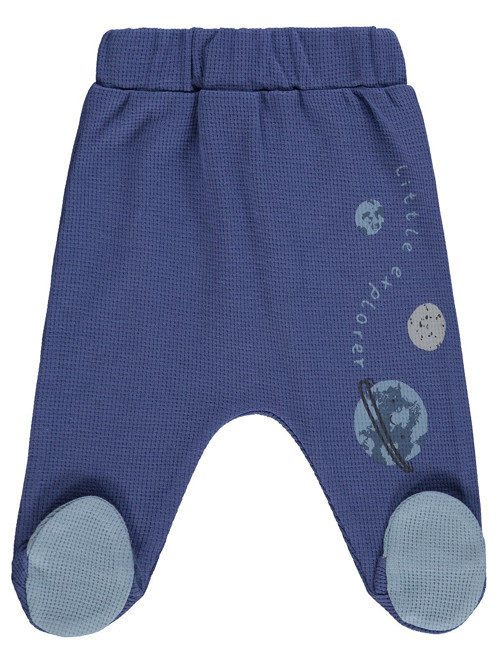 Gezegenler Baskılı 1-9 Ay Tek Alt Bebe - Mavi