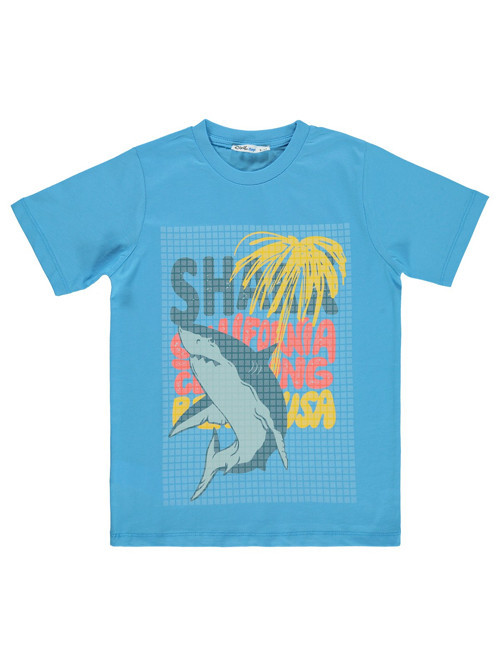 Shark California 10-13 Yaş Tişört - Mavi
