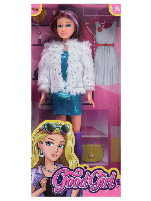 Good Girl Ceketli Parlak Elbiseli Bebek - Mavi