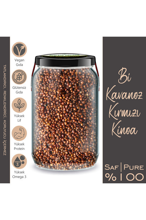 Kırmızı Kinoa Bi Kavanoz 660 cc. Cam Kavanozda 500 Gr. Kırmızı Kinoa