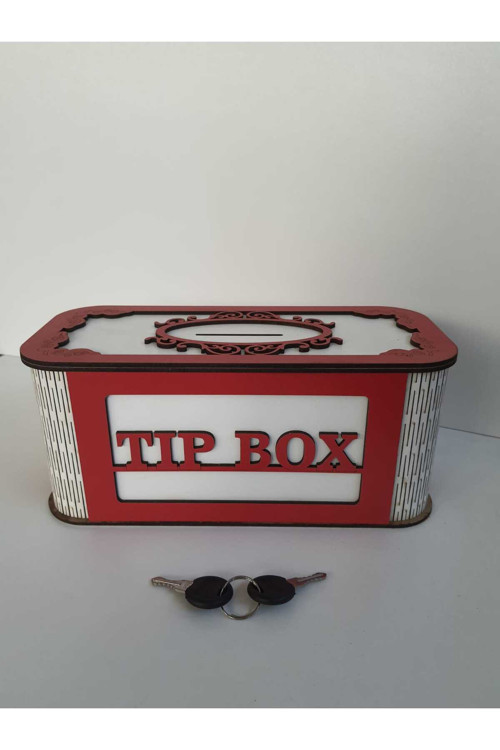 Tip Box Bahşiş Tip Kutusu Ahşap Kumbara Anahtarlı Kilitli Bahşiş Için Kutu
