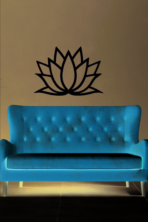 Lotus Çiçeği, Gold Tablo,Ahşap Duvar Süsü,Yoga Duvar Dekorasyonu, Mistik Çiçek Dekoru.Pleksi Değil.