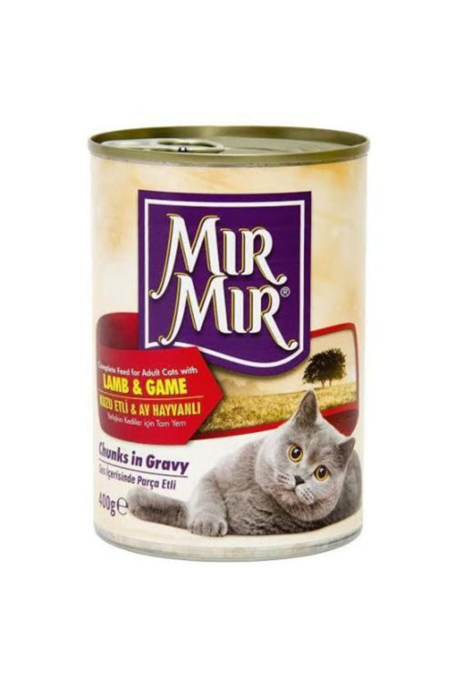 Mırmır Kedi Konserve 12x400 Gr Kuzu Etli Av Hayvanlı