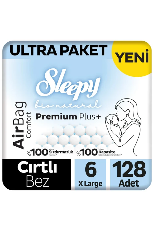 Bio Natural Premium Plus Airbag Comfort Ultra Paket Bebek Bezi 6 Numara Xlarge 128 Adet