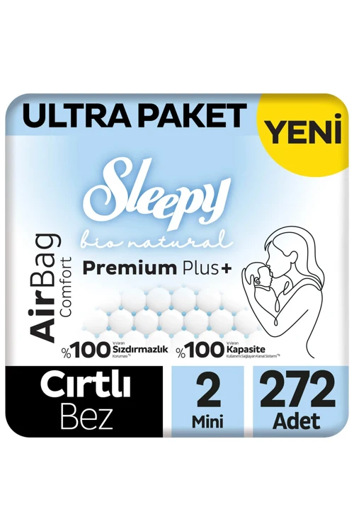 Bio Natural Premium Plus Airbag Comfort Ultra Paket Bebek Bezi 2 Numara Mini 272 Adet