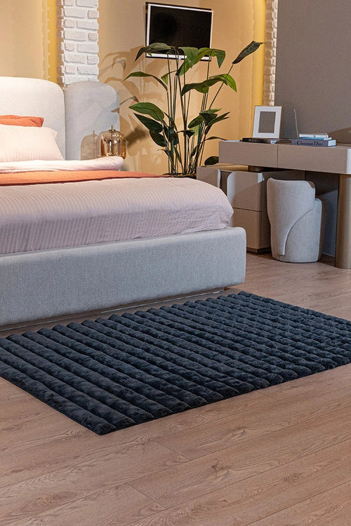 Diamante 7006 Antrasit Peluş Kaymaz Taban Dekoratif Halı