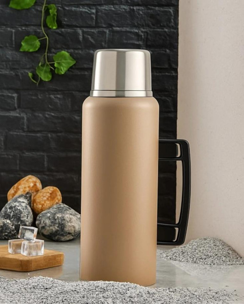 1,5 Litre Kulplu Çelik Termos CKR-2085 Bej